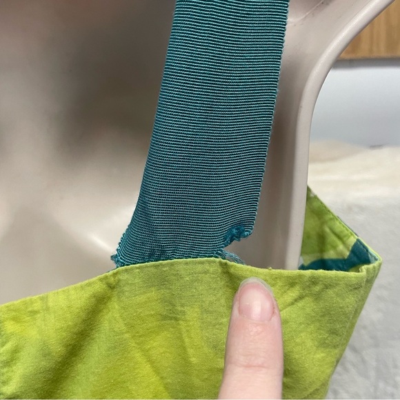 GIRLS FROM SAVOY Anthropologie Blue Teal Green Floral Pleated Dress size 6 - Picture 8 of 9